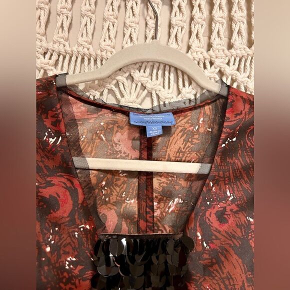 NWOT Vera Wang Floral Sequin Midi Dress Size XS - Picture 5 of 10